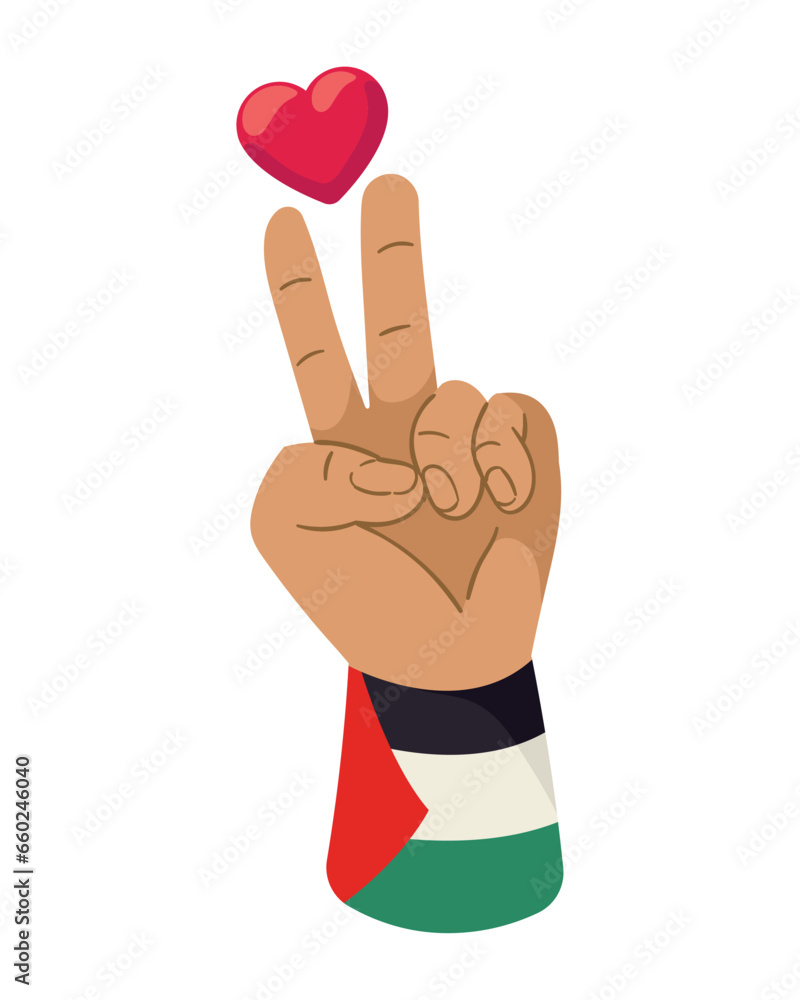 Wall mural palestinian hand with flag