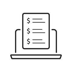 Accounting set of web icons in line style. Accounting and audit icons for web and mobile app. Containing finance report and audit, invoice, tax return, accounting, auditing, inspection. Editable Line 