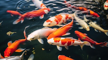 koi carp in clear water