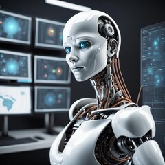 AI robot is computing full hd image