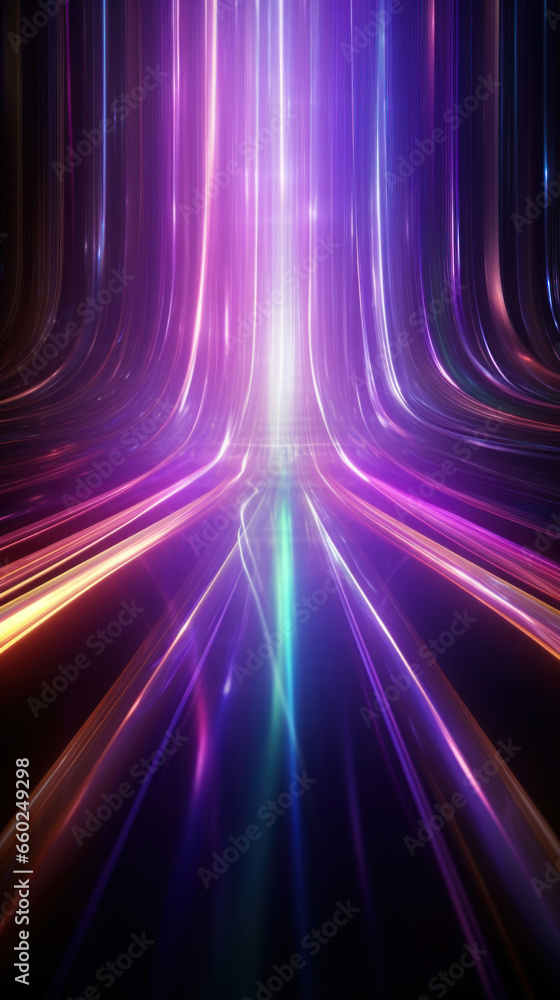 Poster abstract background with colorful glowing neon moving high speed line and wave and bokeh lights hori
