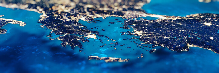 Greece, Aegean sea islands and Turkey