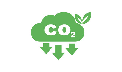CO2 emission reduction concept, Environmental icons CO2 on transparent background. global warming and renewable energy.