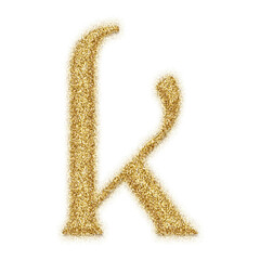 Gold glitter alphabet letters from A to Z, isolated on transparent background, lowercase. This is a part of a set which also includes numbers and symbols