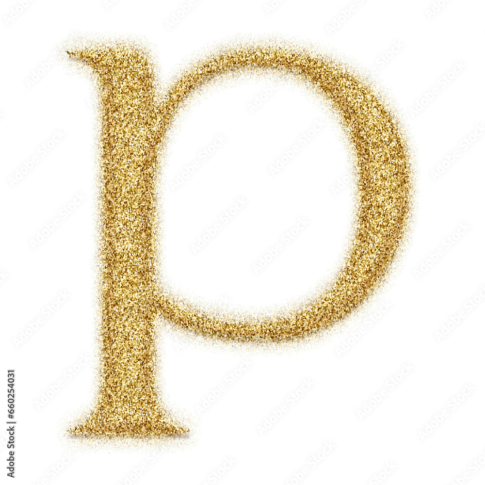 Poster gold glitter alphabet letters from a to z, isolated on transparent background, lowercase. this is a 