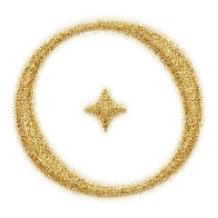 Gold glitter alphabet letters from A to Z, isolated on transparent background, uppercase. This is a part of a set which also includes numbers and symbols