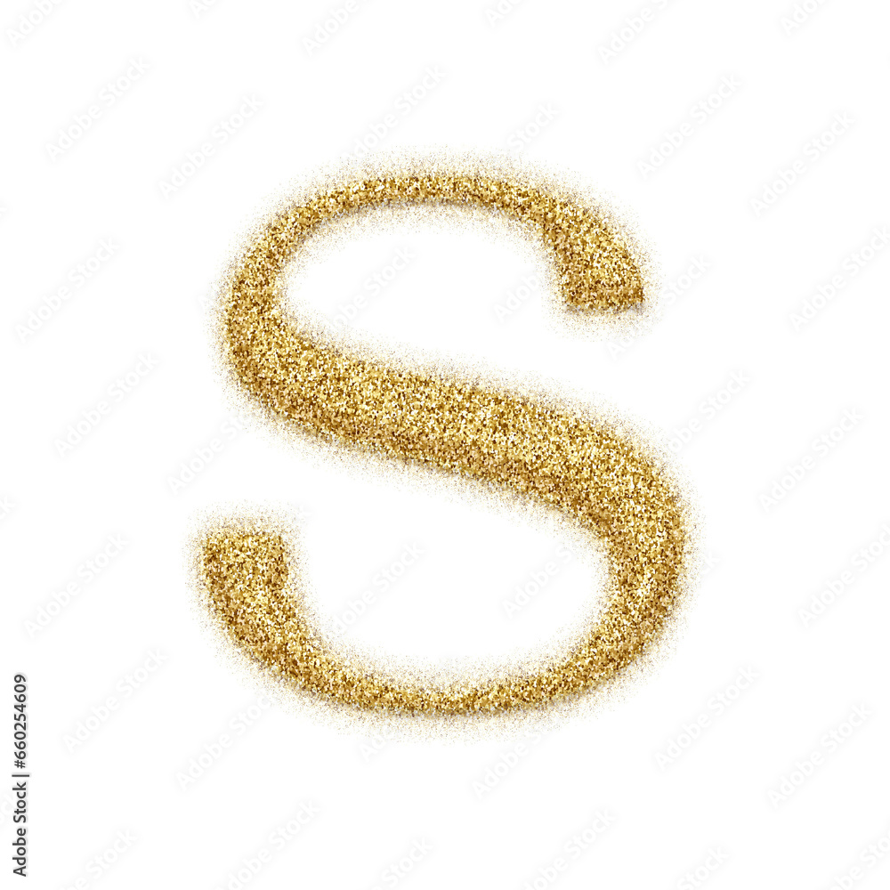 Poster gold glitter alphabet letters from a to z, isolated on transparent background, lowercase. this is a 