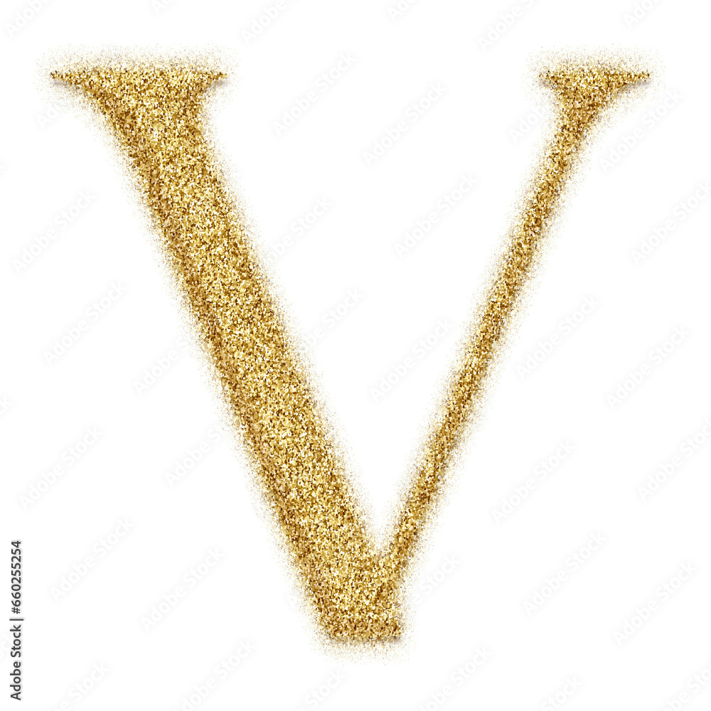 Poster gold glitter alphabet letters from a to z, isolated on transparent background, uppercase. this is a 