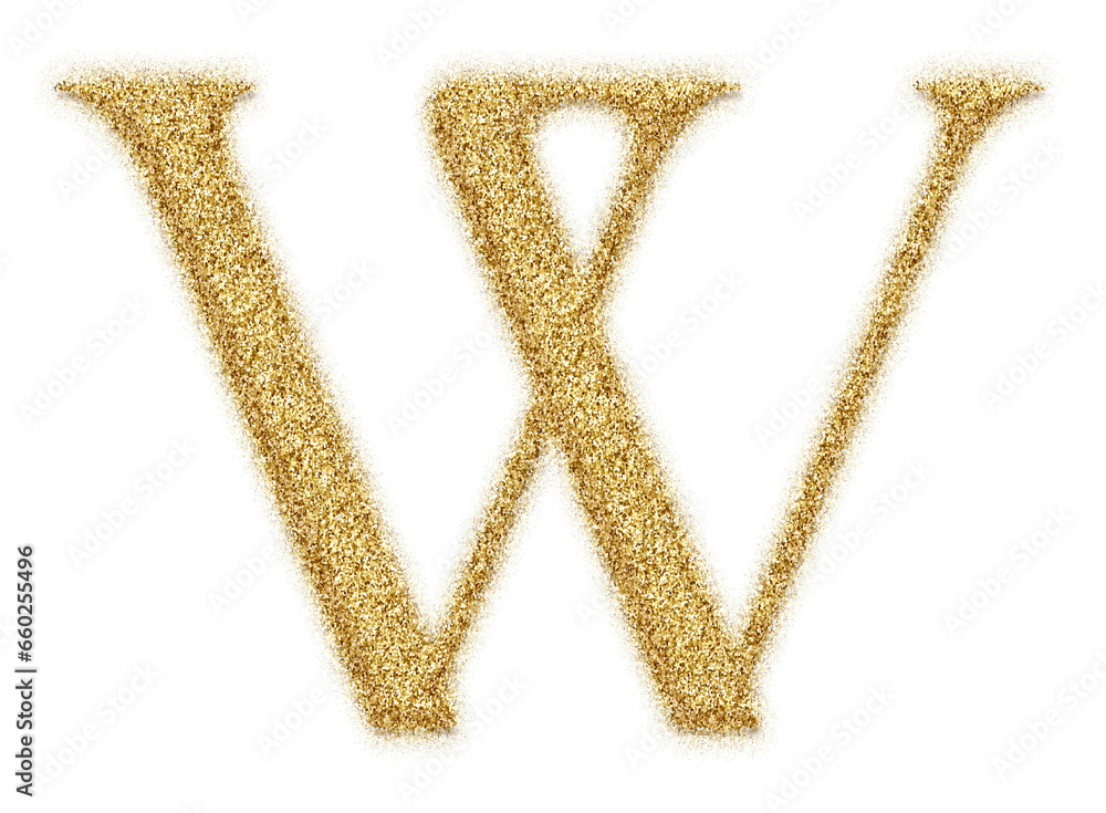 Poster gold glitter alphabet letters from a to z, isolated on transparent background, uppercase. this is a 