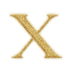 Gold glitter alphabet letters from A to Z, isolated on transparent background, lowercase. This is a part of a set which also includes numbers and symbols