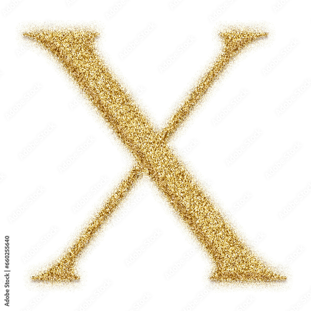 Poster gold glitter alphabet letters from a to z, isolated on transparent background, uppercase. this is a 
