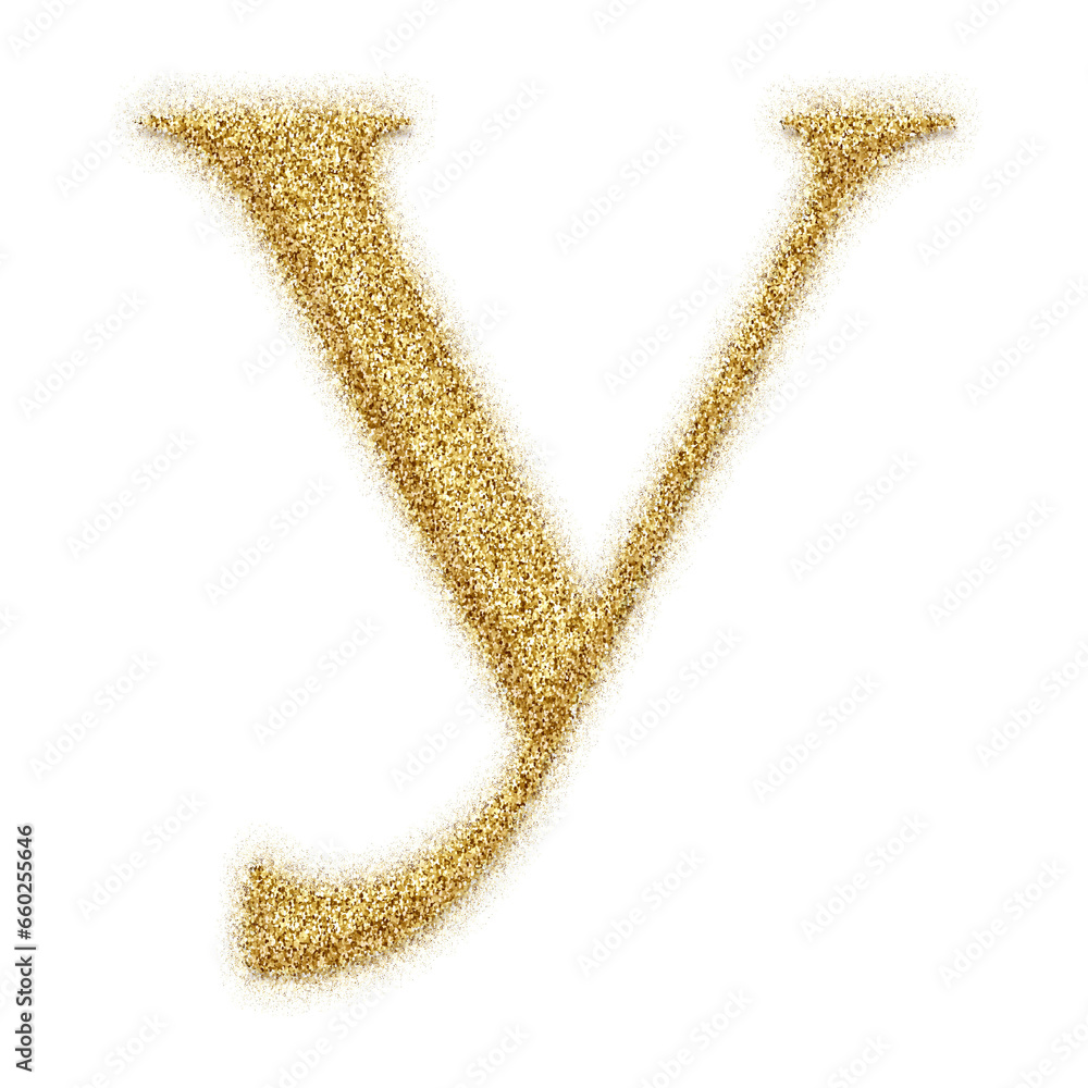 Poster gold glitter alphabet letters from a to z, isolated on transparent background, lowercase. this is a 