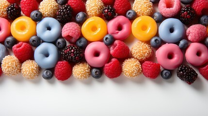 Fototapeta premium Colorful grain cereal on white background, Desktop Wallpaper Backgrounds, Background HD For Designer
