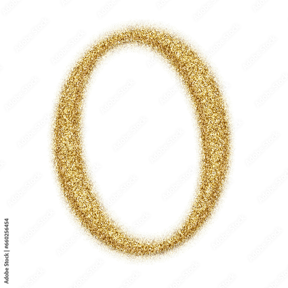 Poster gold glitter number from 0 to 9 isolated on transparent background. this is a part of a set which al