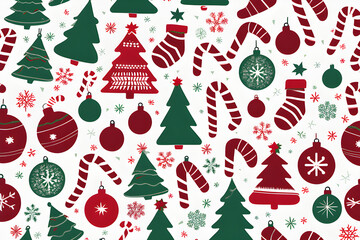 seamless pattern with christmas trees,generative ai