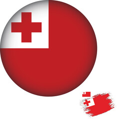 Tonga Flag Round Shape