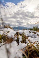 寒い季節を迎えた桜島の景色