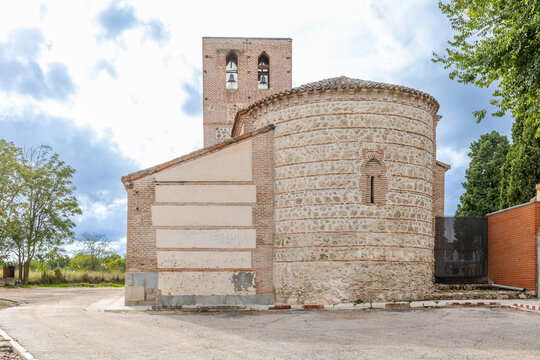Madrid, Spain - September 17, 2023: medieval moorish church called Santa Maria la Antigua of the century XIII in Madrid, Spain
