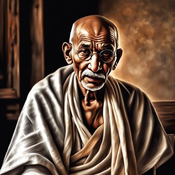 Mahatma gandi realistic and artistic image full hd beautiful.