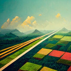 isometric highway cubed in field 