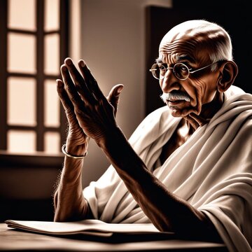 Mahatma gandi realistic and artistic image full hd beautiful.