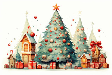 Obraz na płótnie Canvas Christmas Element for decoration. christmas tree. ai generated.