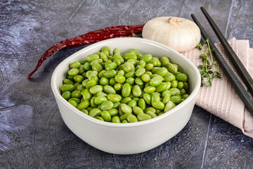 Bowl of delicious edamame beans