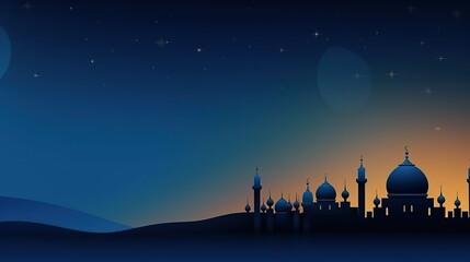 Ramadan Kareem background. Mosque silhouette background, Islamic design greeting card