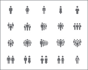 Simple Set of figure Related Vector Line Icons. Vector collection of human, pictogram, people, group, discussion, meeting, profile and design elements symbols or logo element.