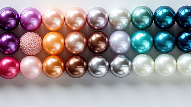 Colorful Pearl on white background  ,Desktop Wallpaper Backgrounds, Background HD For Designer