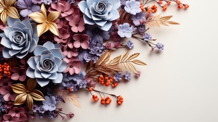 Obraz na płótnie Canvas Colorful Flowers with patterns on white background ,Desktop Wallpaper Backgrounds,, Background HD For Designer