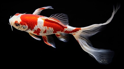 Red white black koi fish