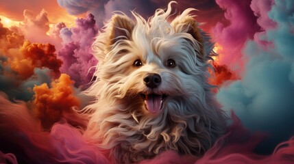 Colorful The sky has a cloud shaped like a dog real ,Desktop Wallpaper Backgrounds,, Background HD For Designer