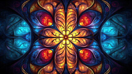 Macro closeup of fractal flower, digital artwork for creative graphic design. 