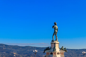 Bronze copy of Michelangelo's David on Michelangelo Hill in Florence, Italy