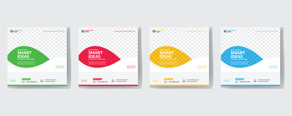 Modern Creative Corporate Business marketing agency promotion social media post template. Editable square banner design with place for the photo