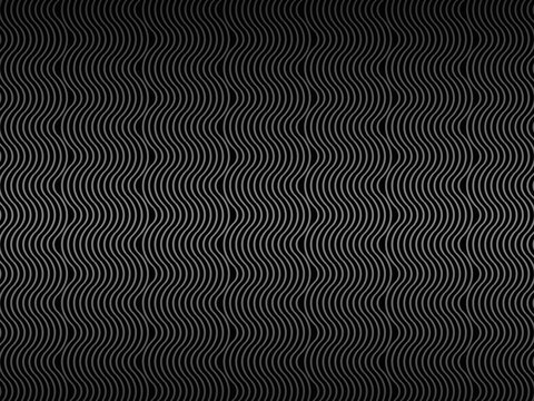 Black abstract background design. Modern wavy lines (guilloche curves) pattern in monochrome colors. Premium line texture for banner, business background. Dark horizontal vector template.
