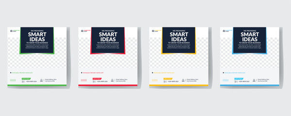 Modern Creative Corporate Business marketing agency promotion social media post template. Editable square banner design with place for the photo