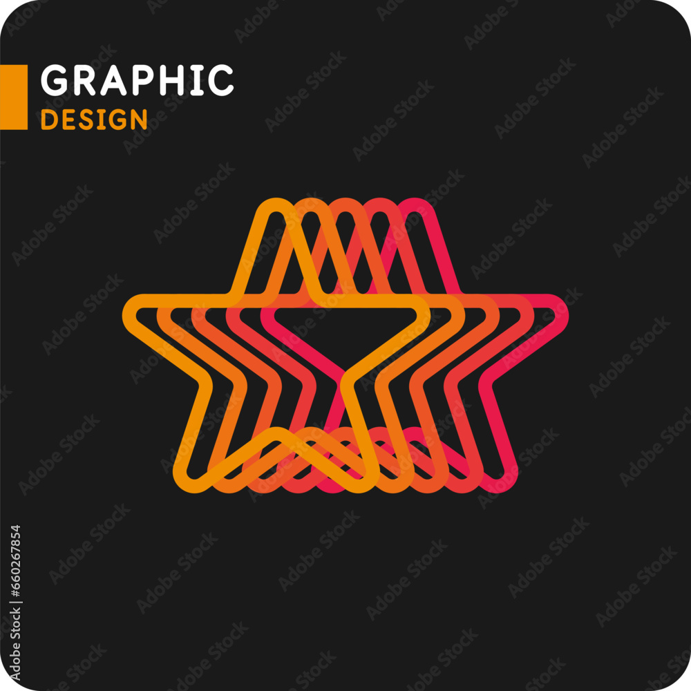 Poster drawing of a star. a star icon. modern graphics. vector icon. star icon for design. vector element.