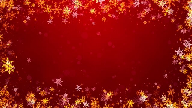 Christmas Snowflakes Frame. Holiday Winter Christmas Background. Christmas Snowfall Background. Seamless Loop