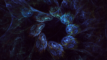 3D manual rendering abstract circle light background