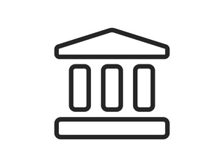 銀行のアイコン（線画）のイラスト