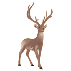 Digital oil painting of Majesty Deer illustration
