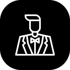 Actor cinema icon with black filled line outline style. actor, stage, acting, entertainment, art, play, show. Vector Illustration