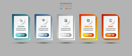 Obraz premium Infographic template business concept with step. 