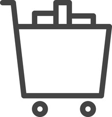 Shopping cart thin line icon in vector format