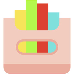 Vector Icon Chalks, Writing, Stationery, School Material, Education, Colors