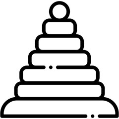 Vector Icon Hoops, Rings, Pyramid, Kids Toy, Childhood, Gaming