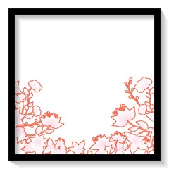 frame with flowers on white background .
