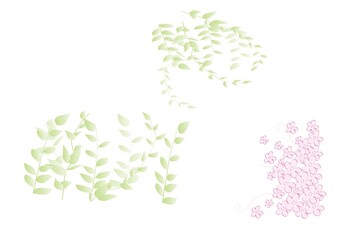 leaves isolated on white background - illustration design 